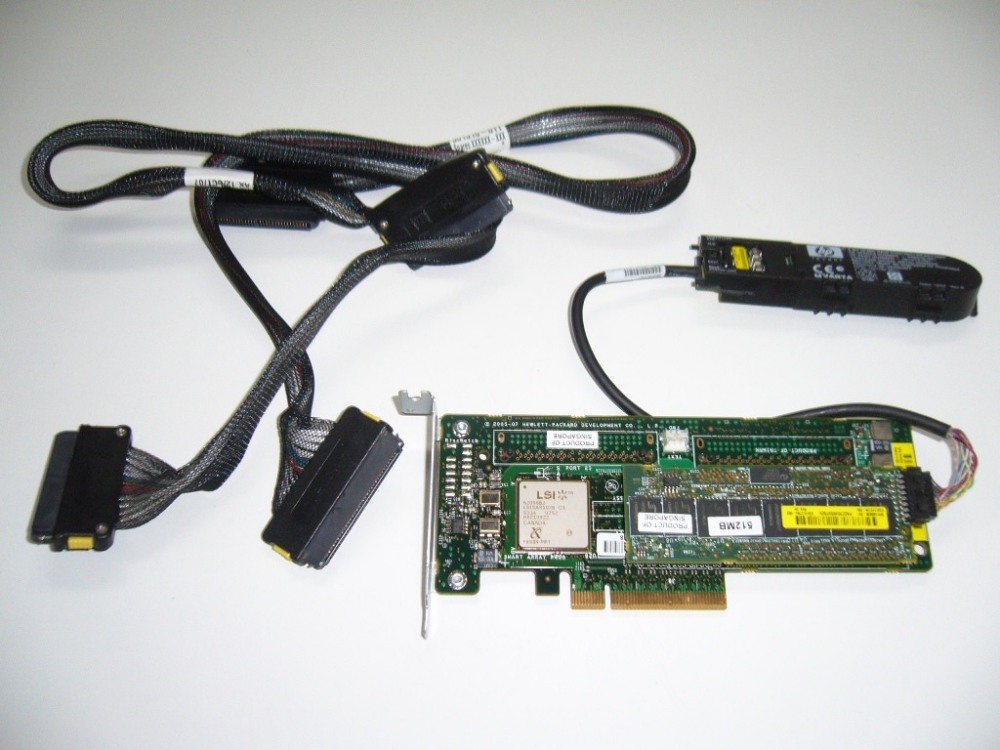 RAID controller HP LSI P400 512cache cables  01.JPG